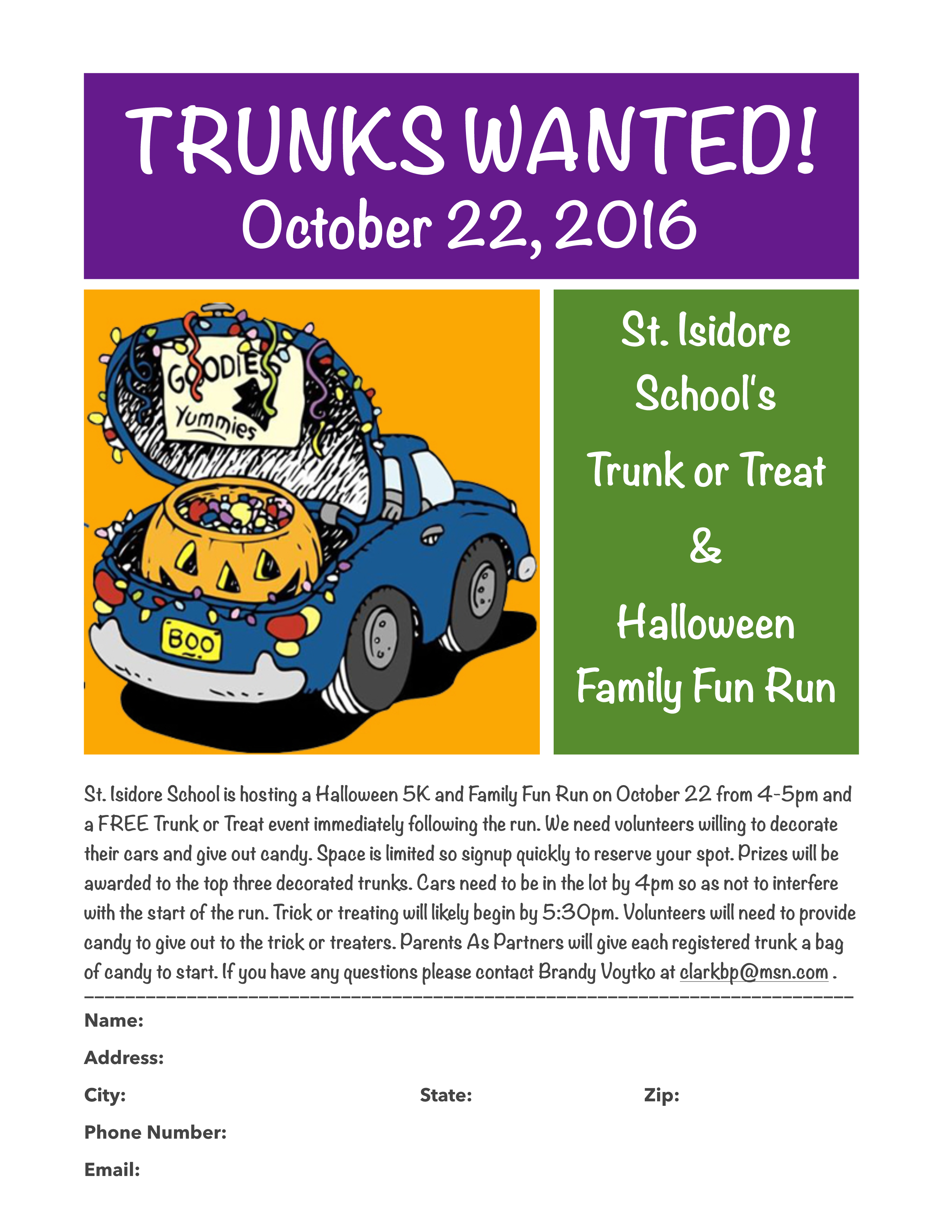 Trunk or Treat – St. Isidore School